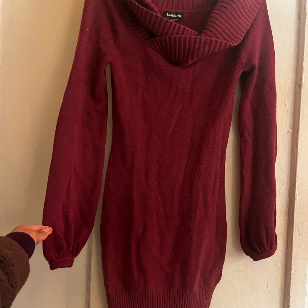 Bebe Burgundy Women Sweater